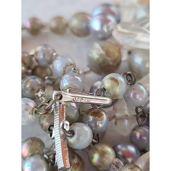 Multistrand Adjustable Beaded Necklace Vintage Japan Costume Jewelry, READ - Picture 6 of 10